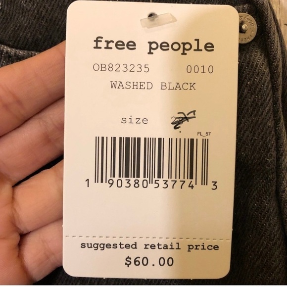 Free People Washed Black Distressed Hem Mini Skirt - Picture 5 of 5